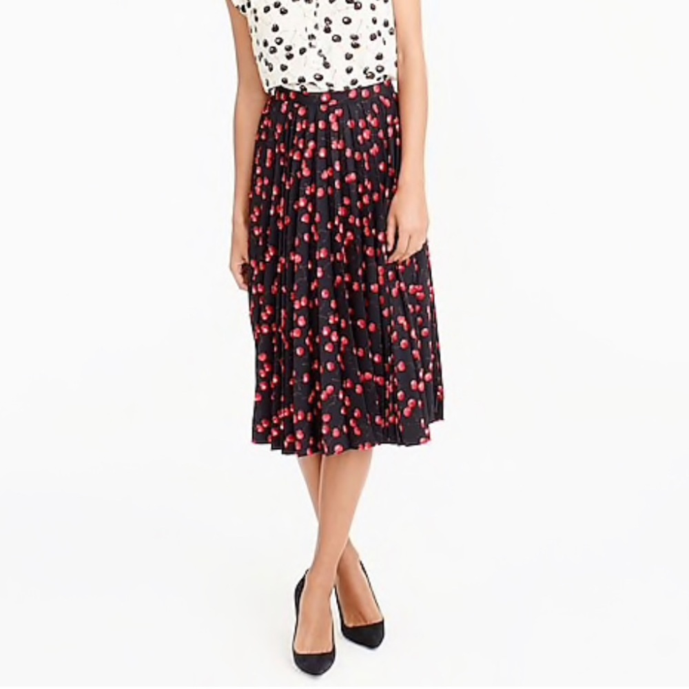 J. Crew Midi Skirt - Cherry Print - worn once!